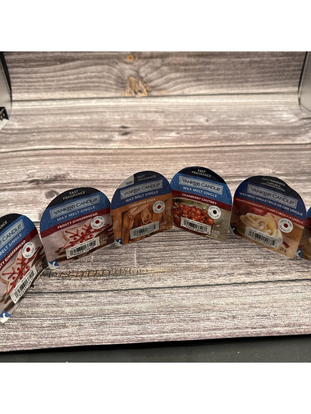 Lot Of 6 Yankee Candle Fast Fragrance Wax Melts Frosty Gingerbread Apple Cinnamo